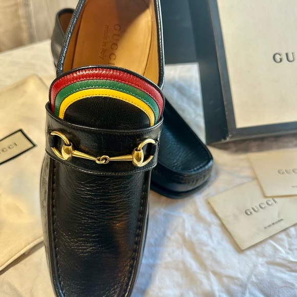 Gucci Vegas Rainbow Horsebit “Bee” Embellished Loafer main image 5